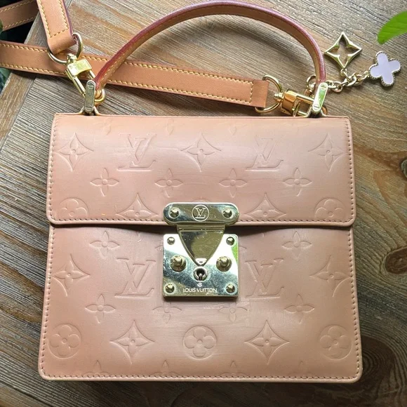 Louis Vuitton Spring Street Bag Peach Painted Vernis Vachetta Crossbody Bag Gold - Picture 11 of 16